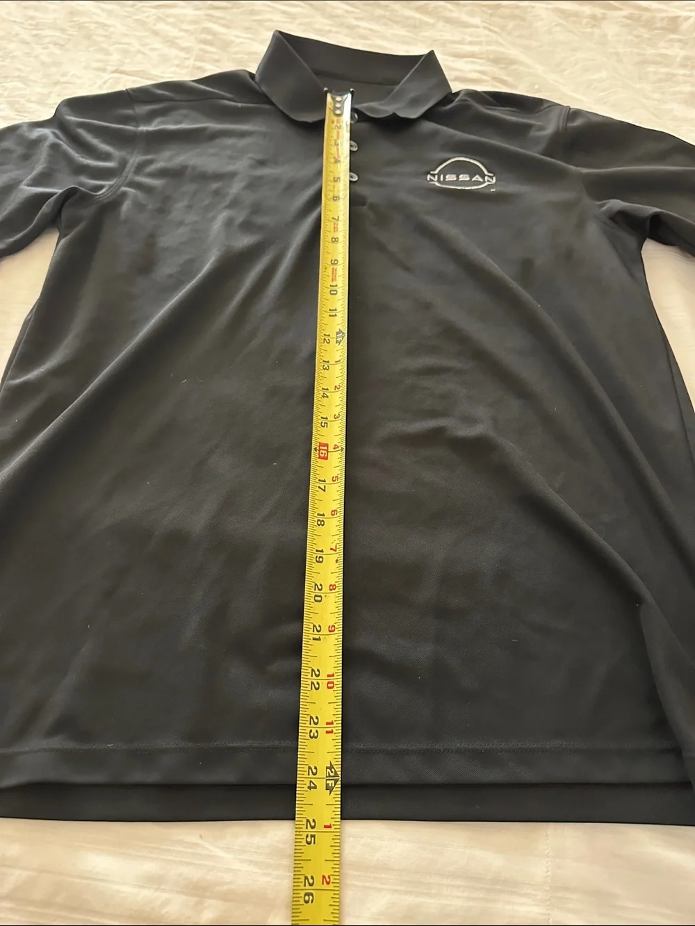 Nike Black Polo Shirt with White Nissan Logo
